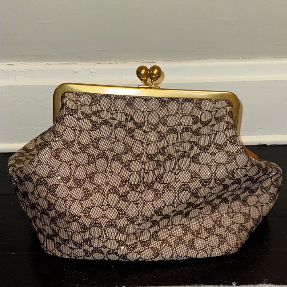 Coach Large Kisslock Frame Bag in Crystal Jacquard
